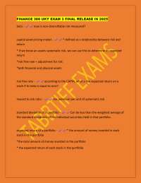 Finance 300: Exam 3 Review - Key Concepts and Formulas
