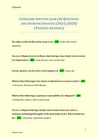 Lifeguard Written Exam Questions and Answers (2025/2026)