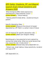 MRI Safety: Gradients, RF, and Magnet Quench - Exam Q&A