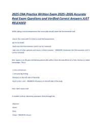 CNA Practice Exam 2025-2026: Questions and Verified Answers