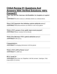 CHAA Review Questions and Answers: Comprehensive Study Guide