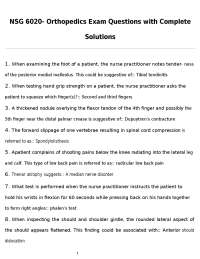 Orthopedics Exam Questions with Complete Solutions for Nurse Practitioners