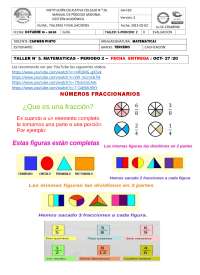 Taller de Matemáticas: Números Fraccionarios para Tercer Grado