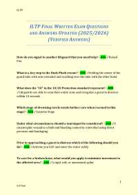 ILTP Lifeguard Final Exam: Questions and Answers (2025/2026)