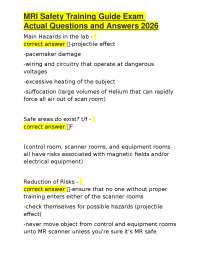 MRI Safety Training Exam: Questions and Answers