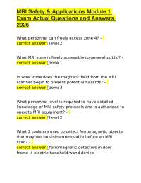 MRI Safety and Applications: Exam Questions and Answers