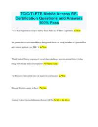 TCIC/TLETS Mobile Access Recertification Q&A: Texas Law Enforcement