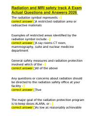 Radiation and MRI Safety Exam: Questions and Answers