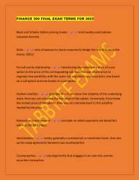 Finance 300 Final Exam Terms: A Comprehensive Glossary for 2025