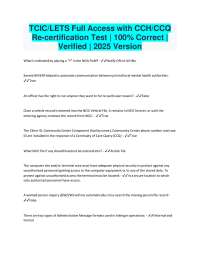 TCIC/LETS Re-certification Practice Test: Questions and Answers