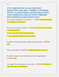 CTVA 300-50 Film Studies Final Exam Questions and Answers
