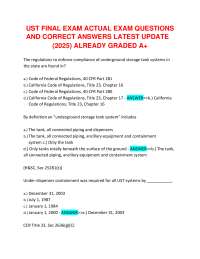UST FINAL EXAM ACTUAL EXAM QUESTIONS AND CORRECT ANSWERS LATEST UPDATE 2025-2026