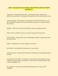 Economics and Personal Finance: Key Terms and Definitions