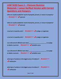 LAW 3220 Exam 2 - Clemson Revision Materials: Questions and Answers