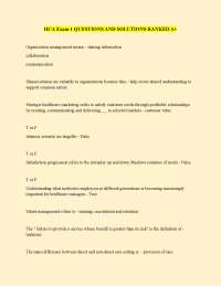Healthcare Organization Management Exam 1: Questions and Solutions