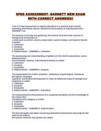 Special Education Assessment: Questions and Answers