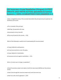 Life Insurance Exam Simulation: Oregon - 2025 Update