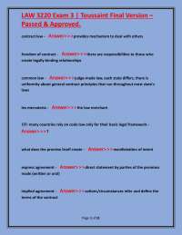 LAW 3220 Exam 3 | Toussaint Final Version – Passed & Approved.