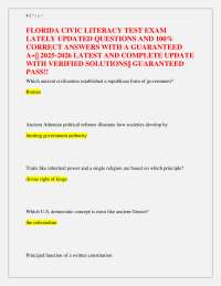Florida Civic Literacy Test: Updated Questions and Answers (2025-2026)
