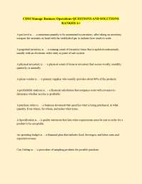 Business Operations Management: Key Concepts and Solutions