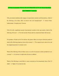 AP Macroeconomics Final Exam Questions and Answers