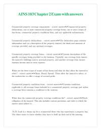 Commercial Property Coverage Exam with Answers