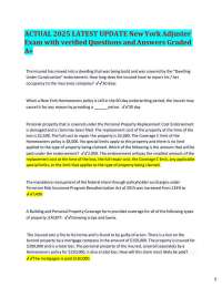 New York Adjuster Exam Questions and Answers