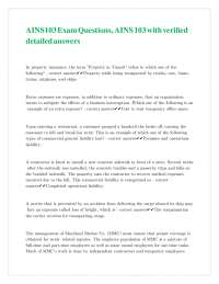 Property Insurance Exam Questions with Verified Answers