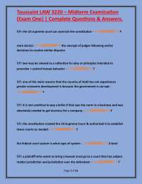 Law Midterm Exam Questions and Answers