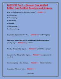 Civil Justice Process: Exam Questions and Answers