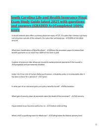 South Carolina Life and Health Insurance Exam Study Guide 2025