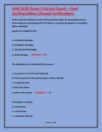 LAW 3220: Exam 3 (Actual Exam) – Final Verified Edition (Passed Certification).