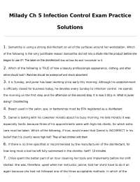 Milady Ch 5 Infection Control Exam Practice Solutions