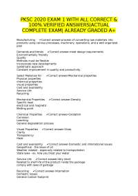 PKSC 2020 Exam 1: Packaging Materials and Processes - Verified Answers