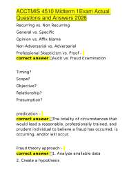 Accounting and Fraud Examination Midterm Exam Q&A