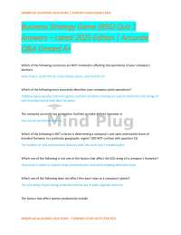 Business Strategy Game (BSG) Quiz 1 - Q&A 2025