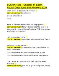Accounting Liability Exam Questions and Answers