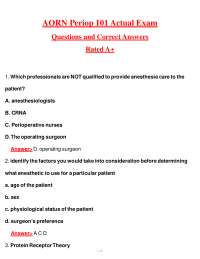 AORN Periop 101 Exam Questions and Answers