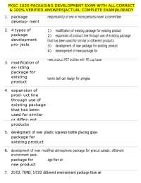 Packaging Development Exam Questions and Answers
