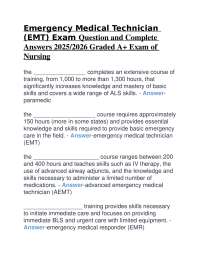 EMT Exam Questions and Answers 2025/2026