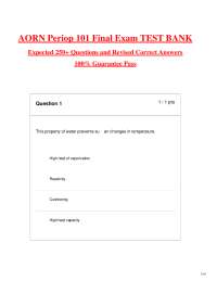 AORN Periop 101 Final Exam Test Bank: Comprehensive Q&A for Surgical Nursing