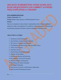 Data Warehousing Exam: 100 Questions and Answers