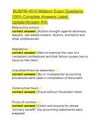 BUSFIN 4510 Midterm Exam Questions 100% Complete Answers Latest Update(Straight A'S)