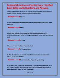 Residential Contractor Practice Exam: Questions and Answers