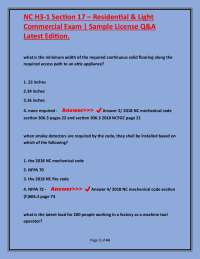 NC H3-1 Residential & Light Commercial Exam Sample Q&A