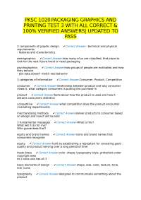 Packaging Graphics and Printing Test: Key Concepts and Verified Answers