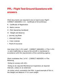 Flight Test Ground Questions and Answers