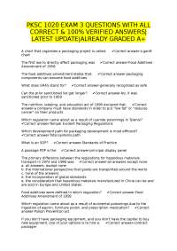 PKSC 1020 Exam 3: Packaging - Questions and Verified Answers
