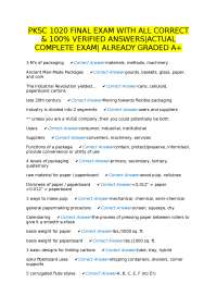 Packaging Technology Final Exam: Questions and Verified Answers