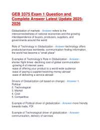 Globalization Exam 1 Q&A: Key Concepts and Definitions